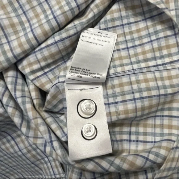 UNTUCKit Slim Fit Wrinkle Free Verdanel Checkered Button Down Shirt Men's Large - Picture 14 of 15